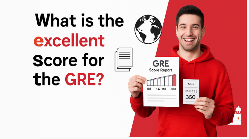 What is the excellent score for the GRE?