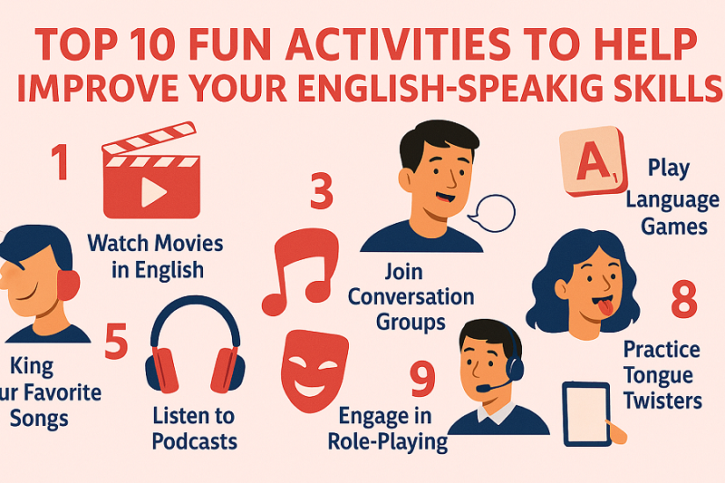 Top 10 Fun Activities to Help Improve Your English-Speaking Skills