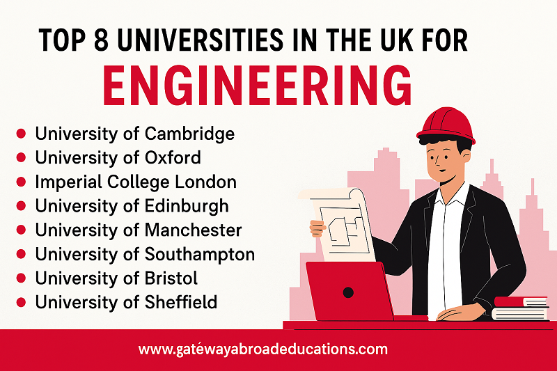 Top 8 universities in the UK for Engineering