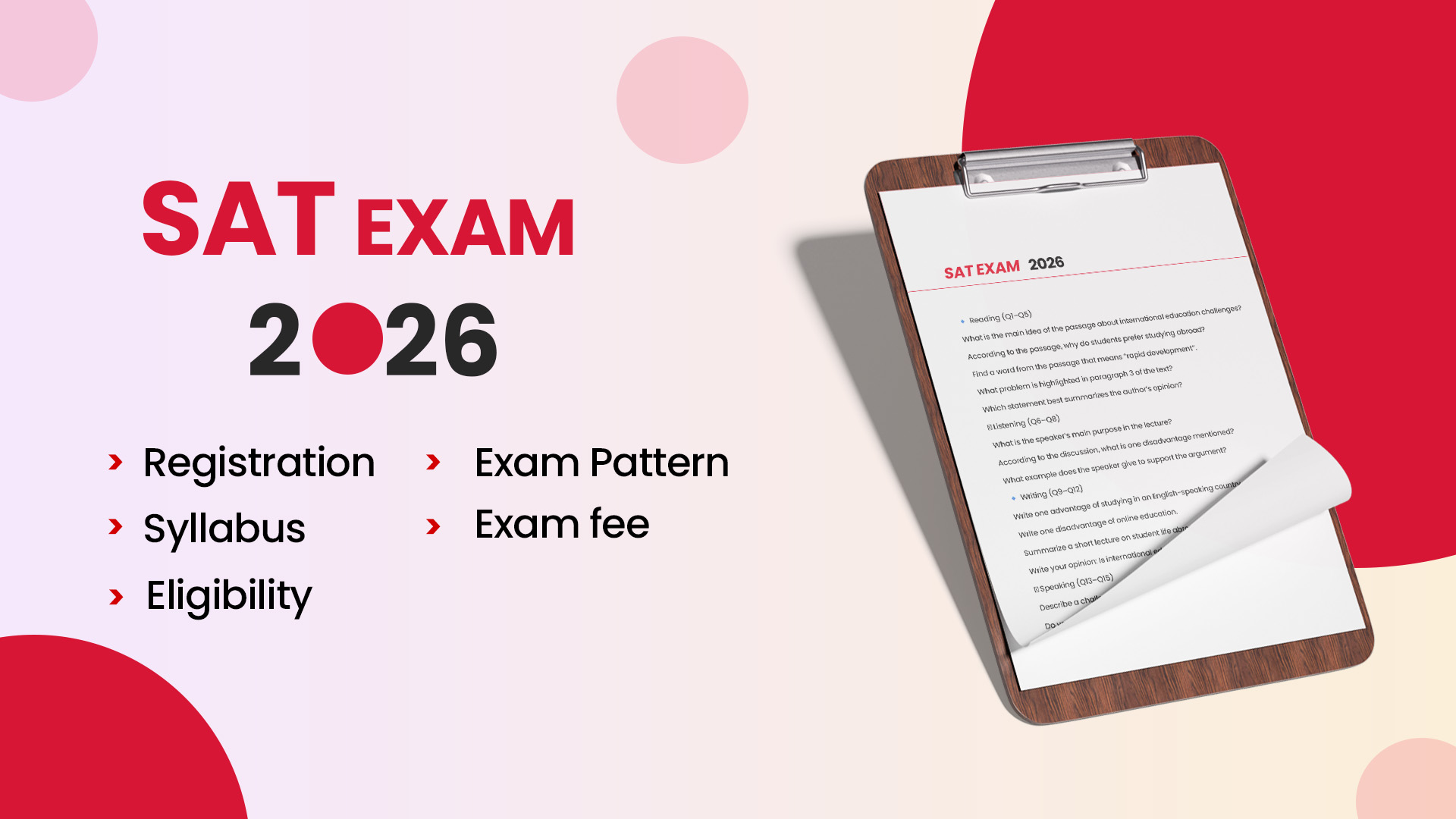 SAT Exam 2025: Registration, Exam form, Date, Syllabus, Pattern, Fee