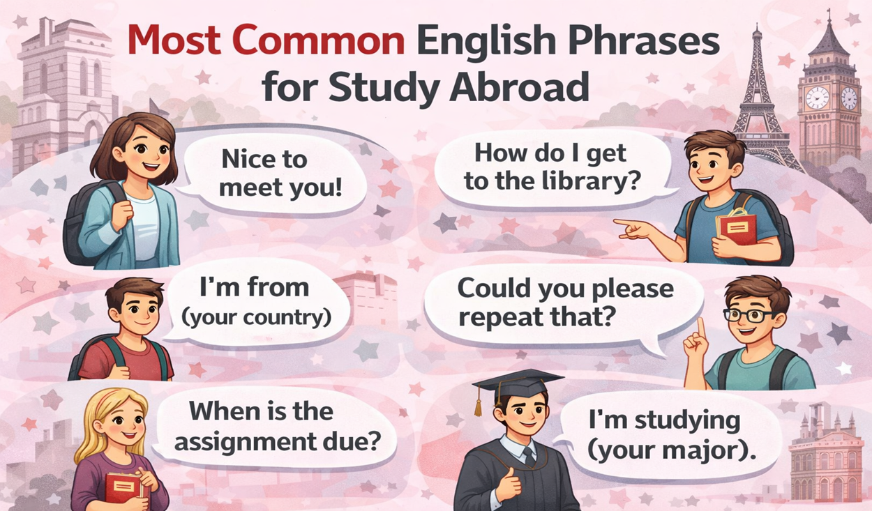 Most Common English phrases for study abroad 