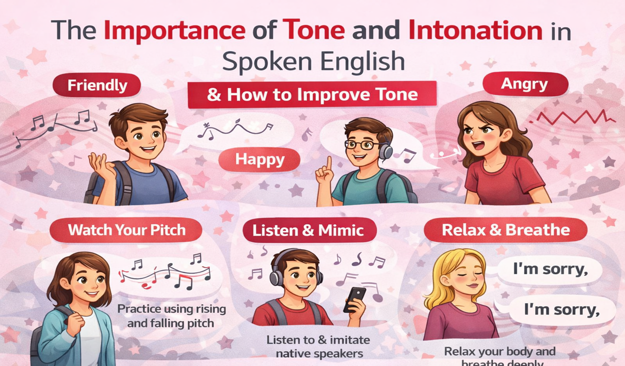 The importance of tone and intonation in spoken English and how to improve tone