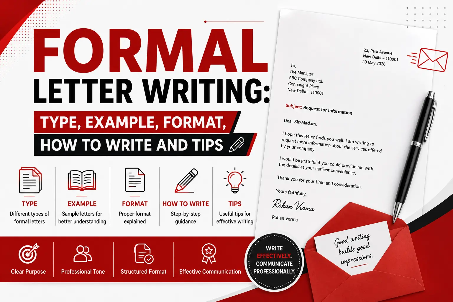 Formal Letter Writing: Type, Example, format, how to write and tips