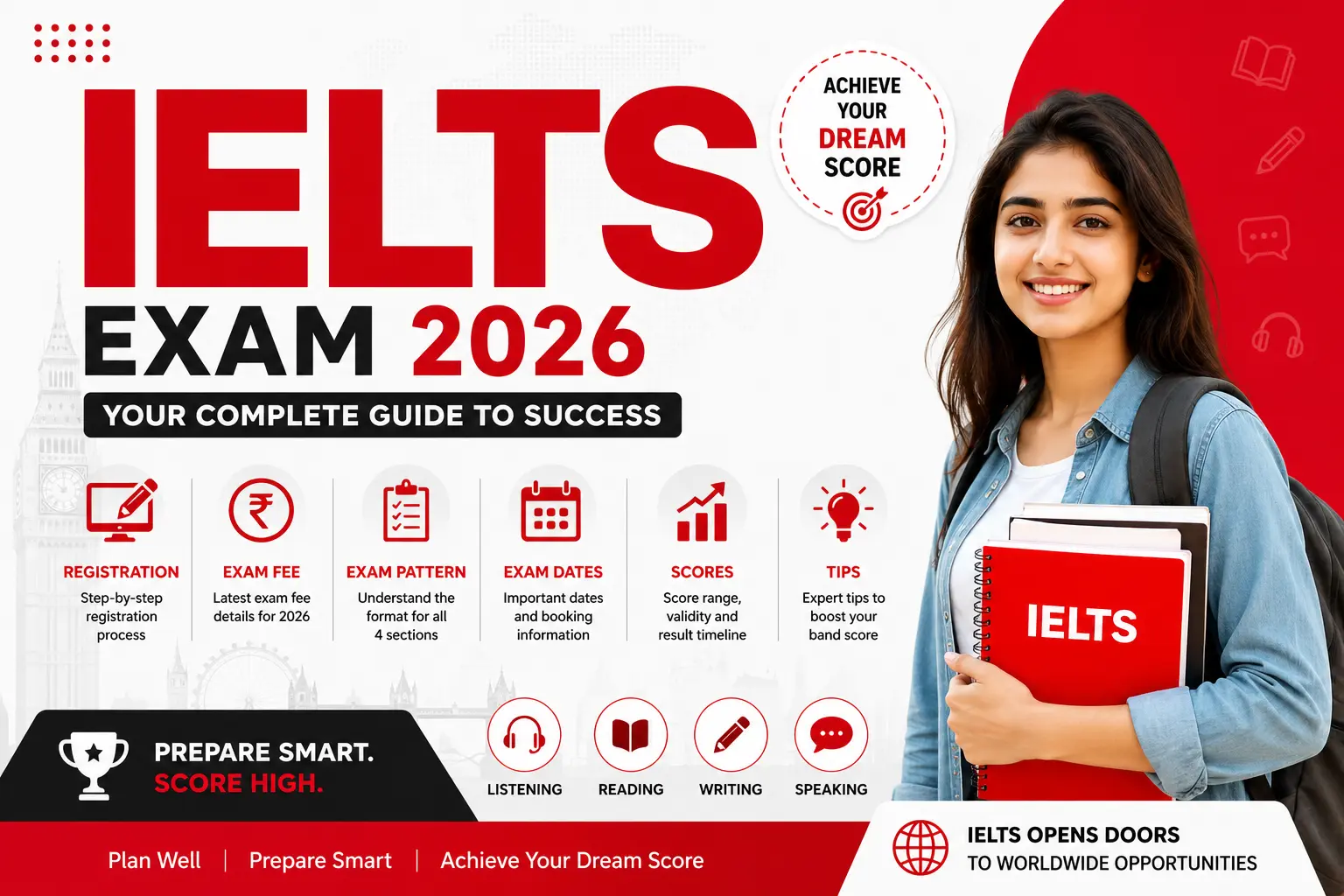 IELTS exam 2026: Registration, Exam Fee, Exam Pattern, Exam Dates, Scores and Tips